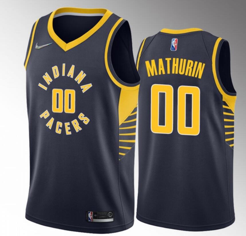 Men Indiana Pacers 00 Bennedict Mathurin navy blue Nike Dri FIT Swingman NBA Jersey